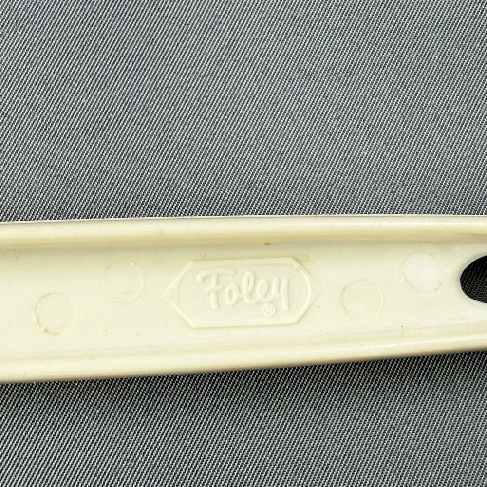 Vintage Foley Cream Plastic Slotted Spoon Mid‎ Century Kitchen Utensil USA